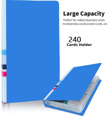 HATHIYANI Visiting, Card Holder, Credit, Debit, Business, ID Card Holder/Organizer 240 Card Holder(Set of 2, Blue)