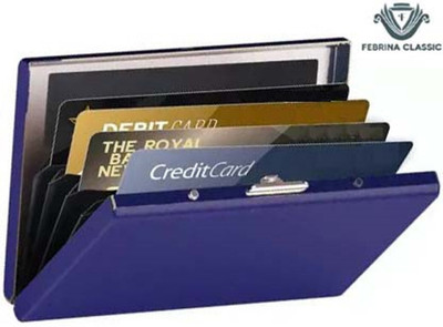 zaphod FC_Metal_Black 6 Card Holder(Set of 1, Blue)