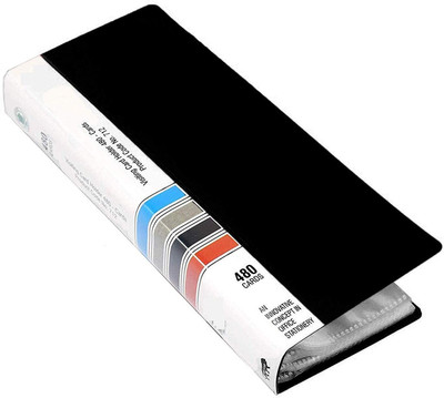 HATHIYANI Card Holder, Visiting, Credit, Debit, Business, ID Card Holder/Organizer 240 Card Holder(Set of 4, Black)