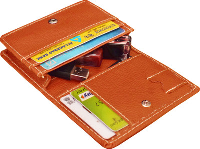MATSS ATM Card holder 6 Card Holder(Set of 1, Orange)
