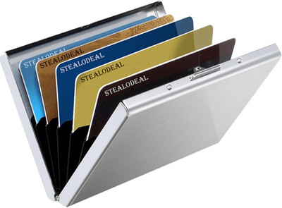 zaphod Silver Trendy Waterproof Metal Atm 6 Card Holder(Set of 1, Silver)