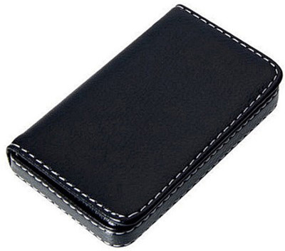 zaphod Soft Black Leather Visiting/ATM 15 Card Holder(Set of 1, Black)