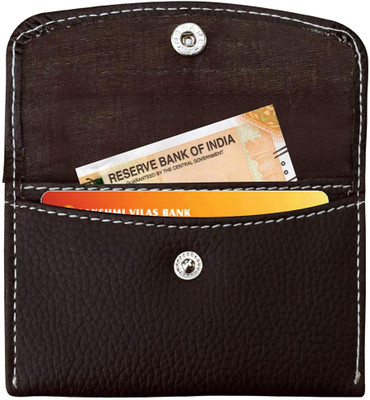 GREEN DRAGONFLY® PU Leather Debit/Credit/ATM Slots Business ID Credit Card Holder for Women Men 4 Card Holder(Set of 1, Brown)