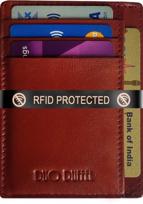 DUO DUFFEL RFID Protected Leather Credit Card Holder 8 Card Holder(Set of 1, Brown)