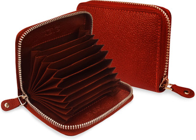 ABYS Genuine Leather Unisex RFID Protected Debit| Credit| ATM Card Holder 8 Card Holder(Set of 1, Maroon)