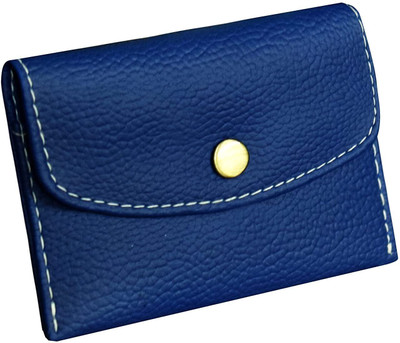 GREEN DRAGONFLY® PU Leather Card Holder For Men And Women 4 Card Holder(Set of 1, Blue)