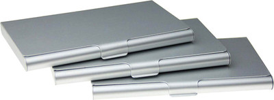 Encelade 10 Card Holder(Set of 3, Silver)