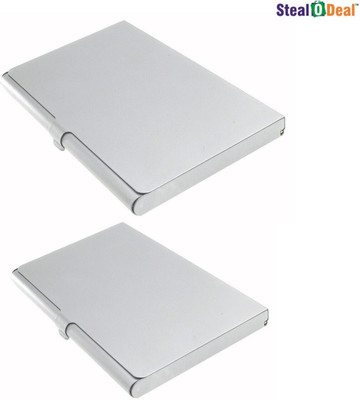 zaphod 10 Card Holder(Set of 2, Silver)