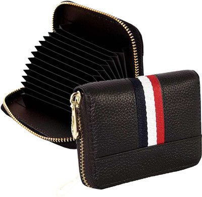 StealODeal 12 Slot PU Leather Money Wallet Credit/Debit Zipper Purse 15 Card Holder(Set of 1, Black)