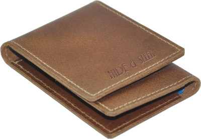 HIDE & SLEEK Card Holder 3 Card Holder(Set of 1, Brown)