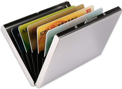 OFIXO Stylish Executive Credit/Debit/ATM/ID/Visiting Super Wallet For Men & Women 6 Card Holder(Set of 1, Silver)