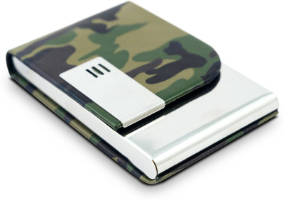 Celebr8 Camouflage Pocket Sized Visiting Business ATM Credit Debit Card Holder Leather Stitched Wallet with Magnetic Closure for Men & Women 8 Card Holder(Set of 1, Multicolor)