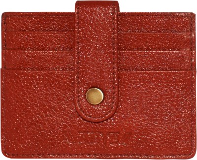 ABYS Genuine Leather 6 Slots Card Holder Unisex Wallet Coin Purse Card Wallet 6 Card Holder(Set of 1, Red)