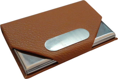 Novesto Leather Slim Compact Wallet for Credit & Visiting Cards - Unisex Design 10 Card Holder(Set of 1, Brown)