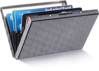 StealODeal The Ultimate Metal Credit/Debit Cardholder with Cube Mirror Design 6 Card Holder
