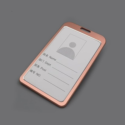 PIXFLIK Metal PVC ID Card Holder/Badge with Scratch Guard for Office ID Cards Only 2 Card Holder(Set of 2, Gold)