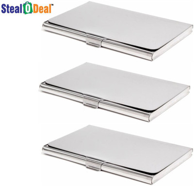 Encelade 6 Card Holder(Set of 3, Silver)
