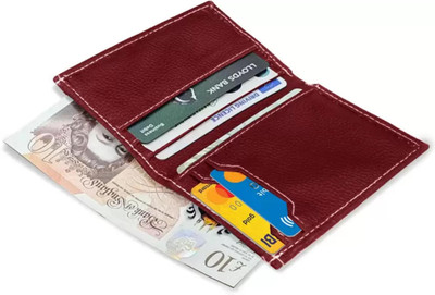 GREEN DRAGONFLY® PU Leather Debit/Credit/ATM Slots Business ID Credit Card Holder for Women Men 6 Card Holder(Set of 1, Maroon)