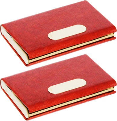 OFIXO Steel Credit Card Holder, Wallet Slim Metal Case for Women or Men 6 Card Holder(Set of 2, Brown)