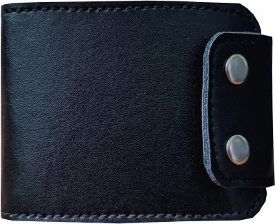 GREEN DRAGONFLY Black PU Leather Card Holder Wallet For Men And Women(Double Button) 10 Card Holder(Set of 1, Black)