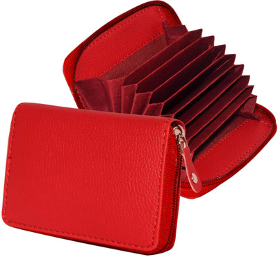 GREEN DRAGONFLY® PU Leather Debit/Credit/ATM Slots Business ID Credit Card Holder for Women Men 7 Card Holder(Set of 1, Maroon)