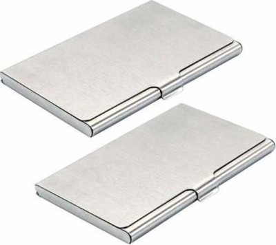 G And Sons 6 Card Holder(Set of 2, Silver)