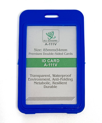 IVYPRINTS Double Side Matte Blue Natural Hard Plastic Vertical Id Card Holder 10 Card Holder(Set of 1, Blue)