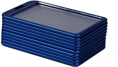 NSSP Vertical i- Cards| Hard Metal ID Card Holder/Badge for Office 1 Card Holder(Set of 1, Blue)
