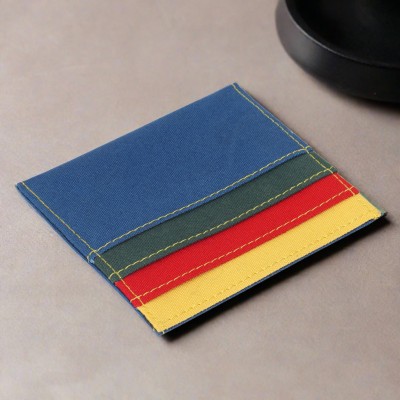 KOLOROBIA Canvas 4 Card Holder(Set of 1, Multicolor)