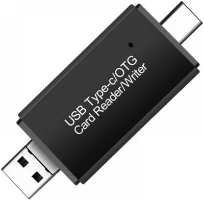 TECHGEAR Card Reader USB 2.0 Type C Micro SD TF OTG Smart Memory Adapter Laptop Computer Card Reader(Black)