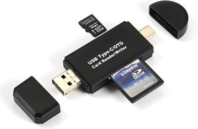 TECHGEAR USB Type C SD Card Reader,USB 2.0 SD Card Reader OTG Adapter for , Micro SD Card Reader(Black)