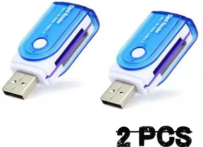 Red Champion USB 2.0 All in One Memory Card Reader,Support SD MMC RS-MMC Mini SD TF SDHC MMC Card Reader(Blue)