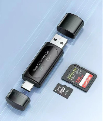 Good One USB-A 3.0 & Type C High-Speed Multi-Card Reader Supports All Standard Card Reader(Black)