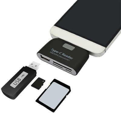 RHONNIUM USB 3.1 OTG Card Reader HUB-X28 USB 3.1 OTG Card Reader HUB-X28 Card Reader(Black)