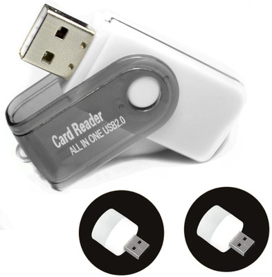 Red Champion USB 2.0All in One Memory Card Reader SD MMC RS-MMC Mini SD TF SDHC&USB Led Light Card Reader(Blue)