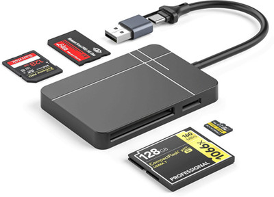 Zeitel USB Card Reader USB C/ USB3.0 Card Reader Support UHS-II Compatible SD Card Reader(Black)