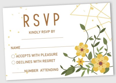 Inkdotpot 50 Blank RSVP Cards with White Envelopes-Floral & Leaves Style Response Card Post  Card(White4, Pack of 1)