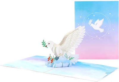 Lovcraft | Beautiful Greeting Cards | White Pigeon 3D Pop Up Cards | Greeting Card(Colorful, Pack of 1)