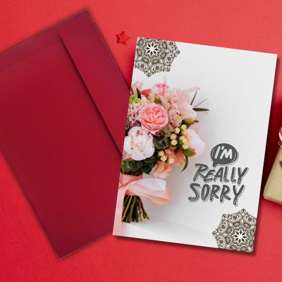 AanyaCentric So Sorry Printed Greeting Card(Multicolor, Pack of 1)