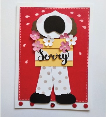 Chandrans Creation Handmade Sorry Card Apology Card | Handmade Gift Greeting Card(Red, Pack of 1)