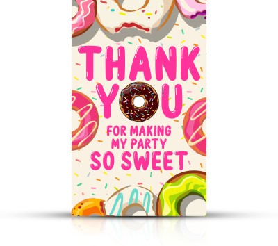 ZYOZI Donut Theme Thank You for Making Party So Sweet Tags for Birthday,Thanksgiving Invitation Card(Multicolor, Pack of 30)