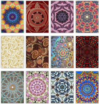 AanyaCentric Combo Pack Of 12 Designer Blank Inside 4.1x5.8inches A6 Size Love Family Greeting Card(Mullticolor, Pack of 12)
