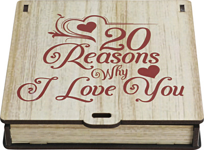 Wenzel 20 Reasons Why I Love You Surprise Wooden Box Greeting Card(Wooden, Pack of 1)