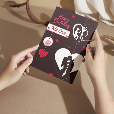 AanyaCentric 5.8x8.3inch A5 Size Husband Wife Lover Boyfriend Girlfriend Birthday Printed Greeting Card(Mullticolor, Pack of 1)