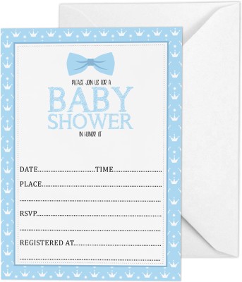 Inkdotpot 30 Pcs Baby Shower Invitation Cards WIth Envelopes Little Man Theme Party Supply Invitation Card(Invitation Card, Pack of 1)