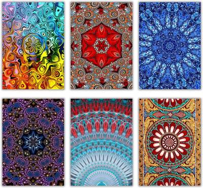 AanyaCentric Combo Pack Of 6 Designer Blank Inside 4.1x5.8inches A6 Size Love Family Greeting Card(Mullticolor, Pack of 6)