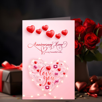 GIFT MY PASSION Happy Wedding Anniversary Greeting Card for Wife Greeting Card(Multicolor, Pack of 1)