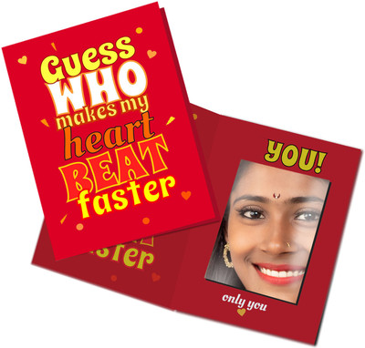 Exciting Lives Guess Who Heartbeat Mirror Card Greeting Card(Red, Pack of 1)