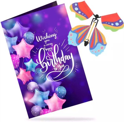 GIFT MY PASSION Butterfly Wishing You A Very Happy Birthday To You Greeting Card Greeting Card(Multicolor, Pack of 1)