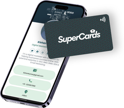 SuperCards Smart Networking Card | Cross-Platform Compatible | NFC & QR Enabled Business Card(Multicolor, Pack of 1)